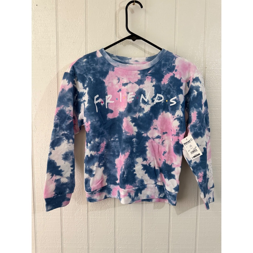 Friends The Television Series Girls Tie Dye Sweatshirt Pink Blue Size L 10/12